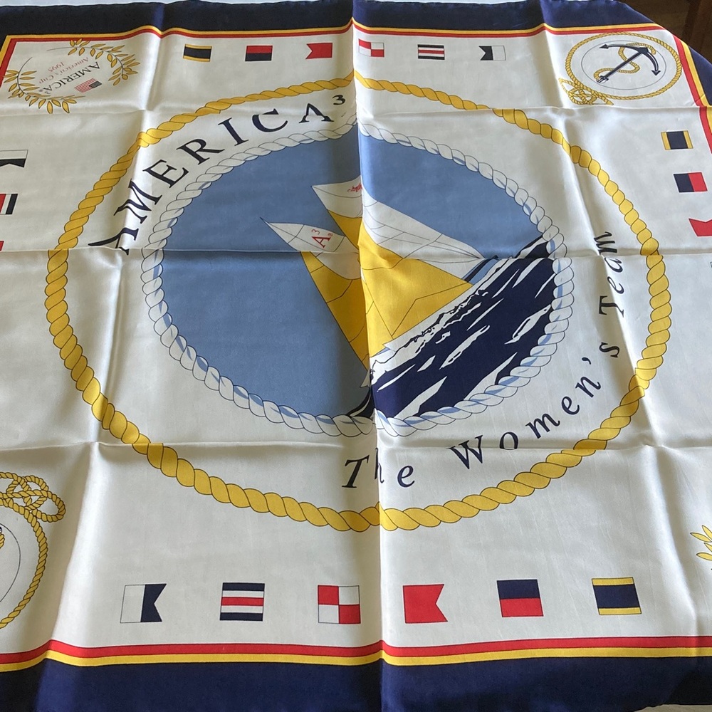 Nautical Themed Silk Scarf 34x34